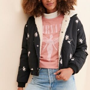 Saltwater LUXE Black Floral Puffer Jacket